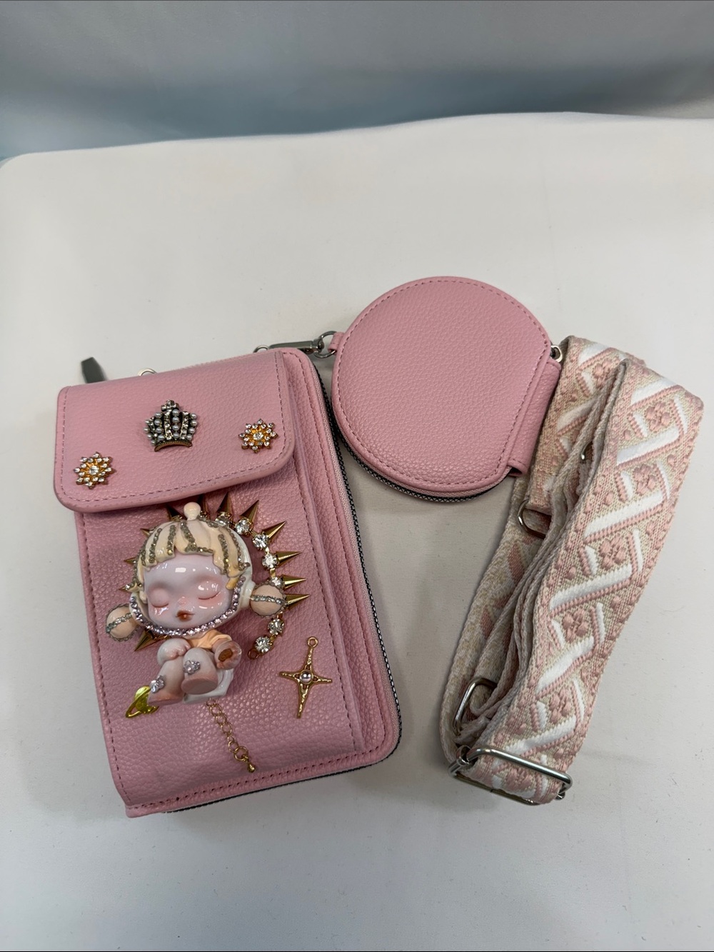 Authentic Skullpanda Figure Custom Crossbody Bag with Detachable Coin Pouch